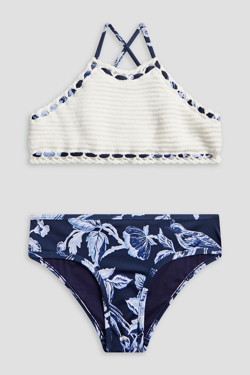 Kids Aliane printed crocheted bikini white 2 Years