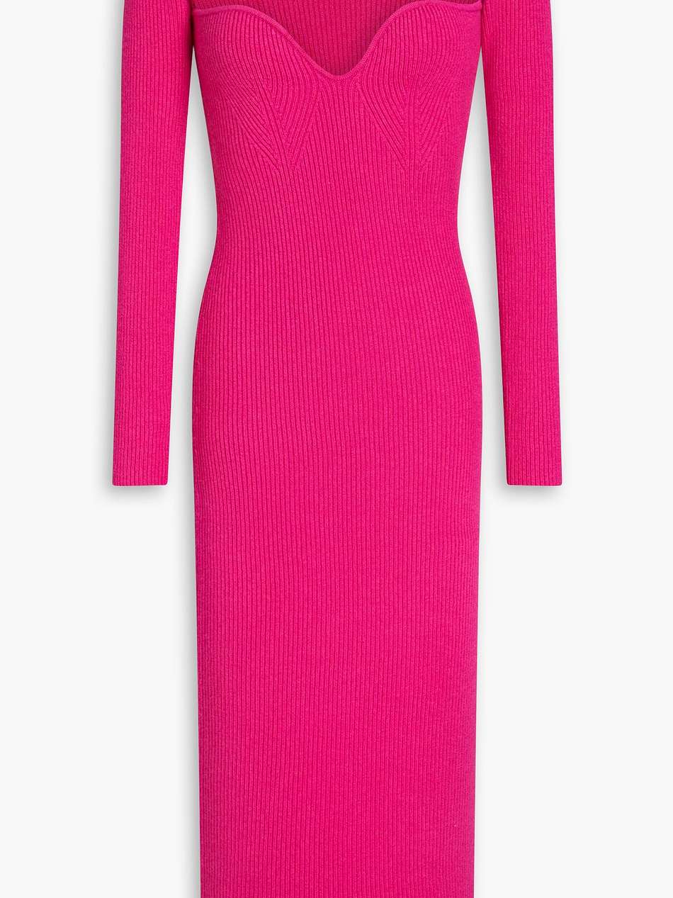 coco ribbed cashmere midi dress