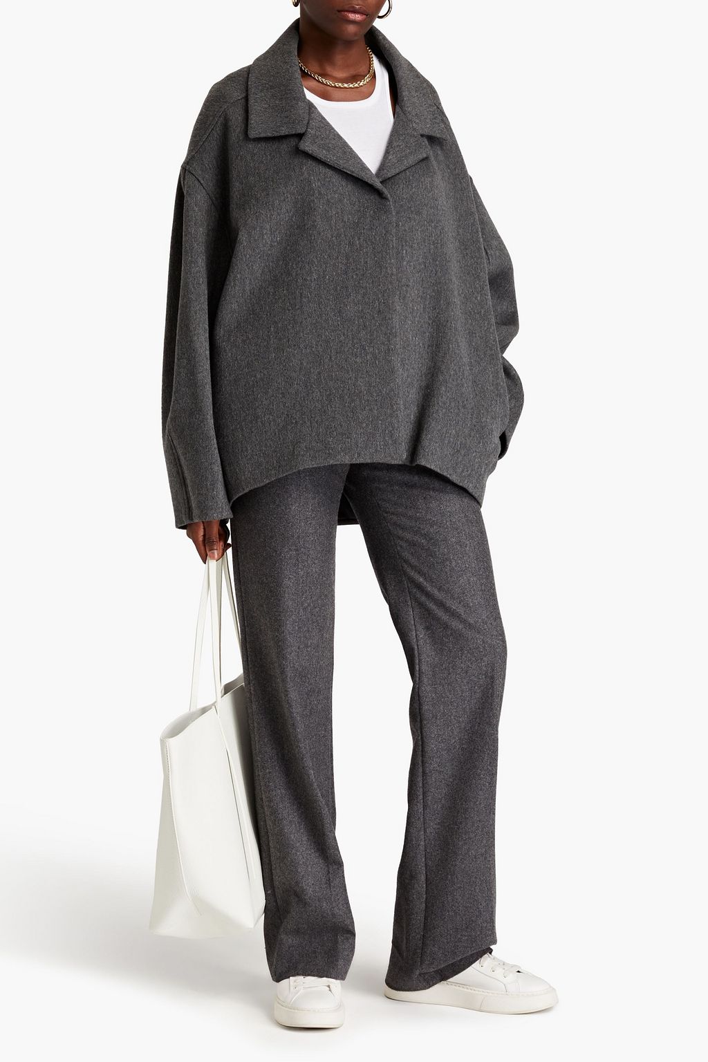 LE 17 SEPTEMBRE Oversized mélange wool-blend brushed-felt jacket