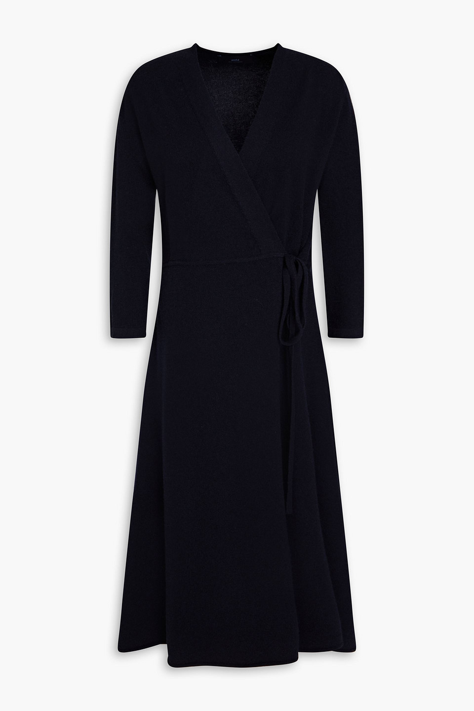 Arch4 Florentina Cashmere Midi Wrap Dress In Midnight Blue