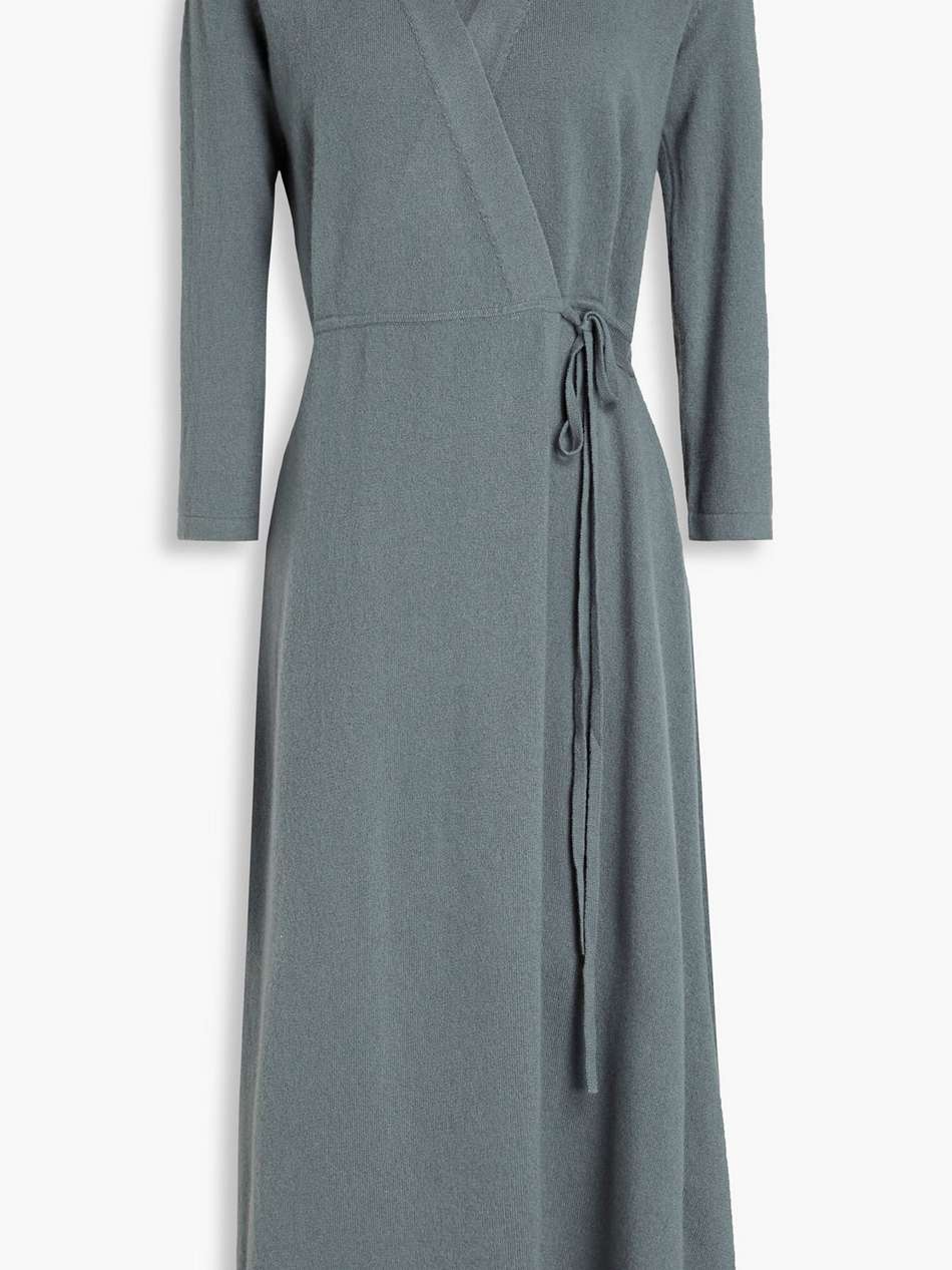 florentina cashmere midi wrap dress