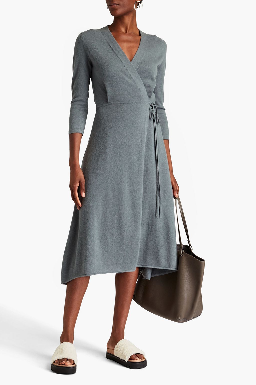 ARCH4 Florentina cashmere midi wrap dress