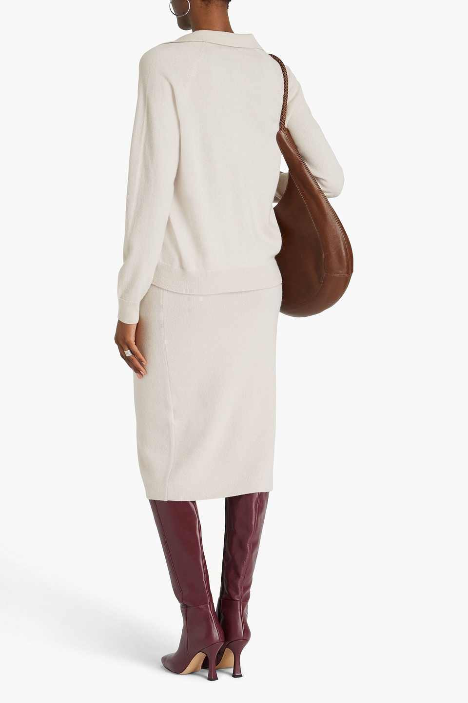 Shop Arch4 Gladiolus Cashmere Polo Sweater In Ivory