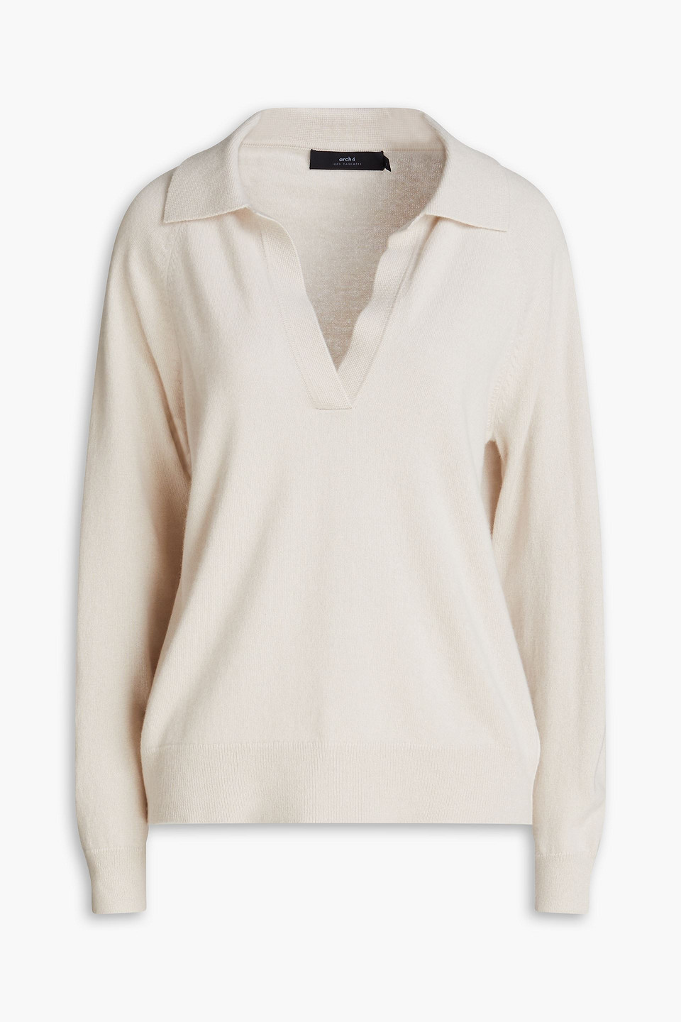 Arch4 Gladiolus Cashmere Polo Jumper In Ivory