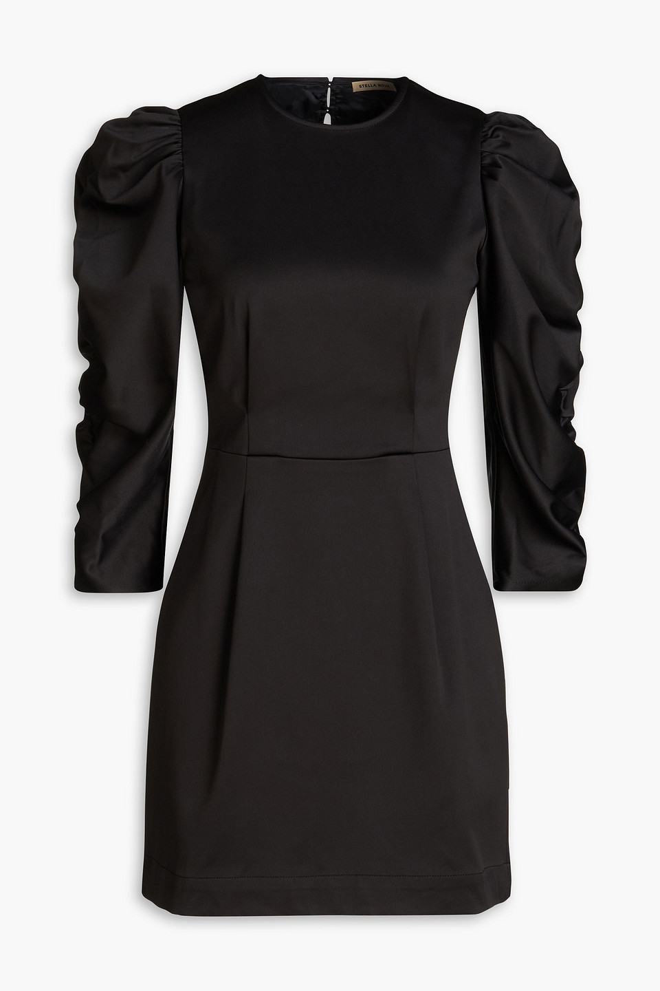 STELLA NOVA LADY RUCHED CUTOUT SATIN MINI DRESS