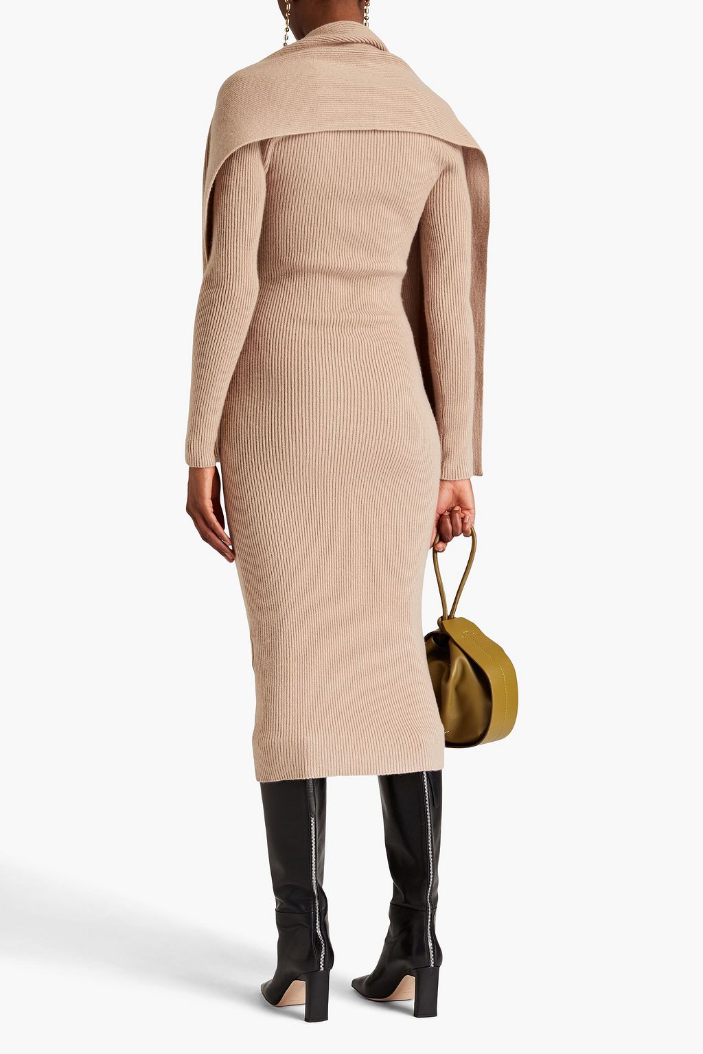ARCH4 Coco ribbed cashmere midi dress