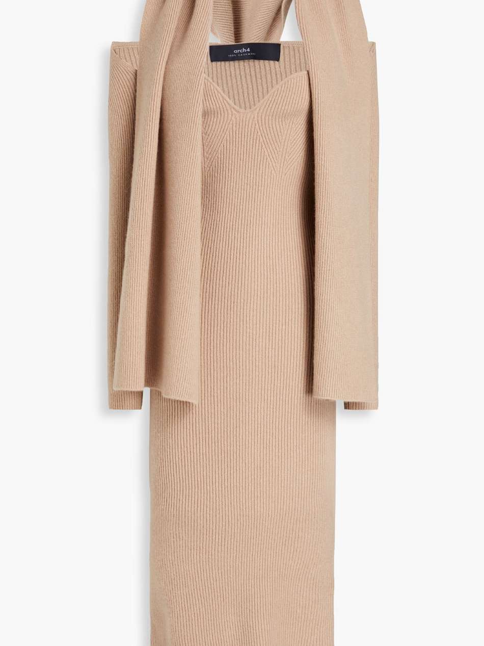 coco ribbed cashmere midi dress
