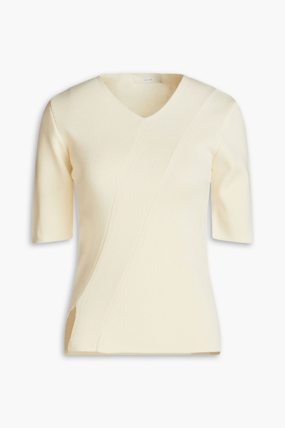 Lvir Ribbed Wool Top In Neutral