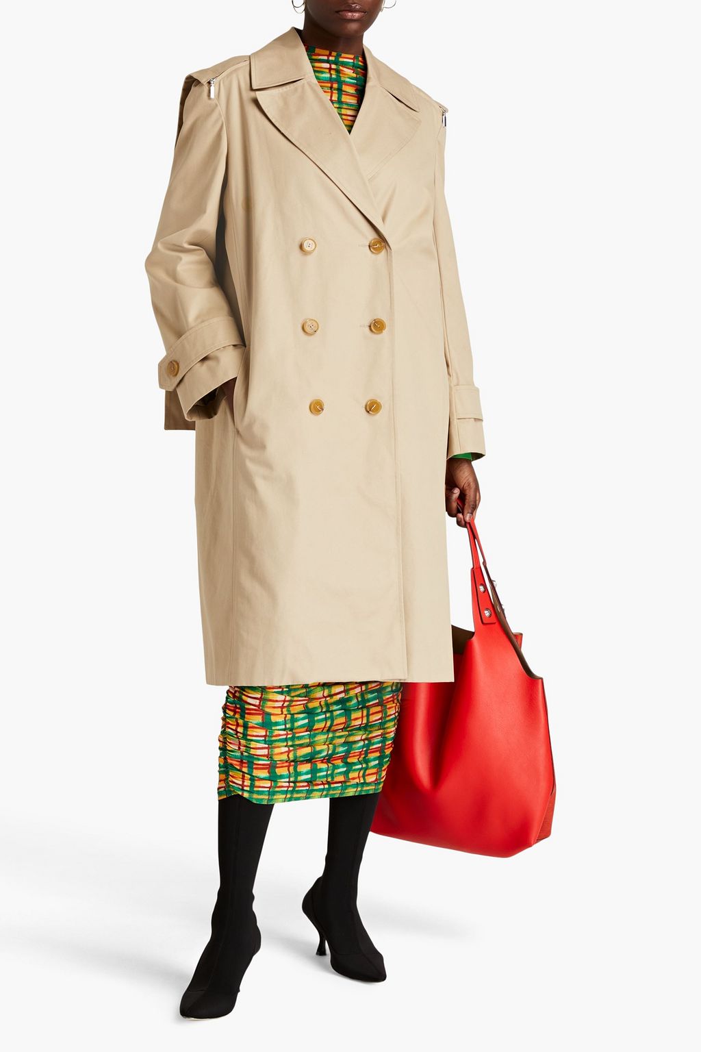 NINA RICCI Double-breasted cotton-gabardine trench coat