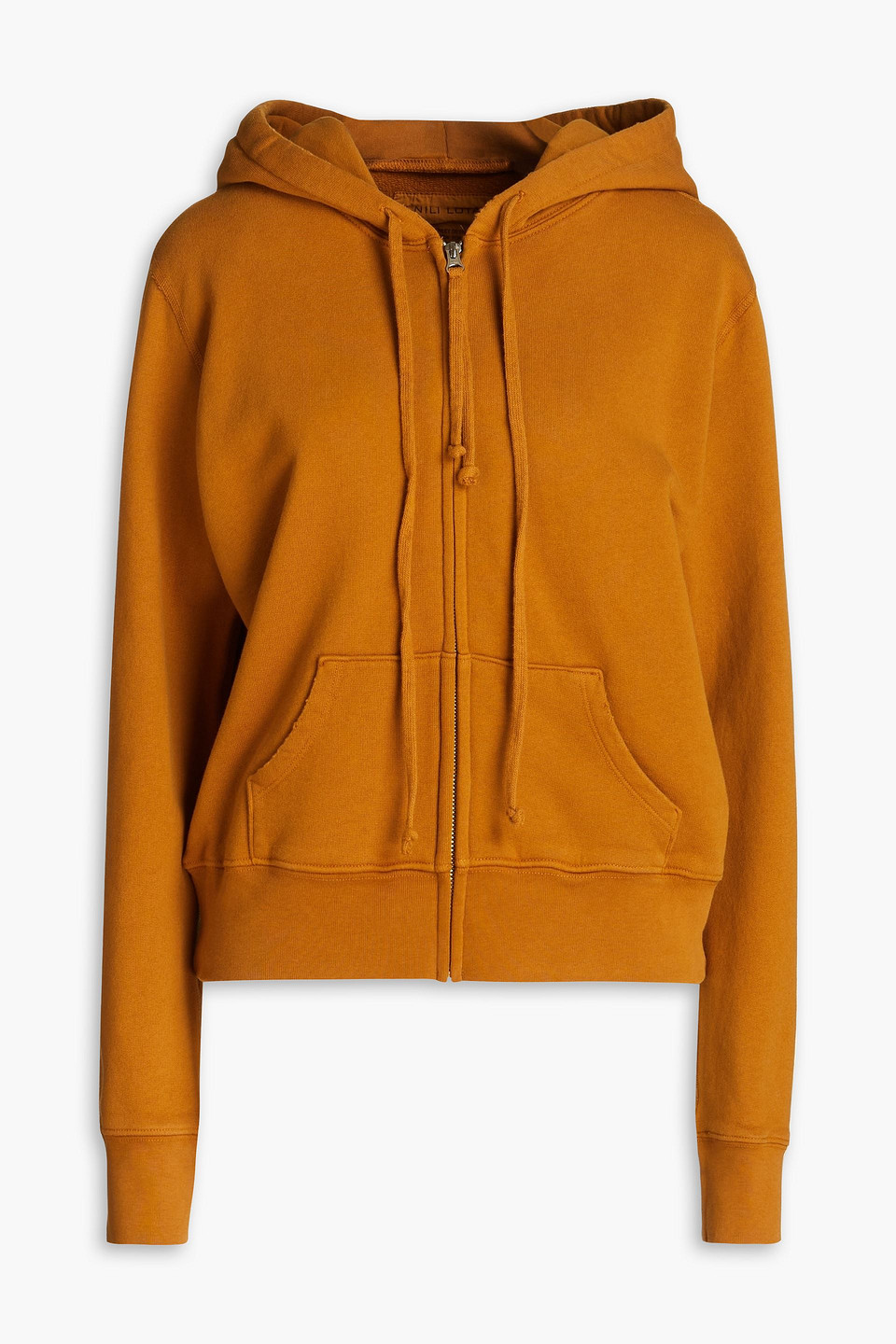 Nili Lotan Callie French Cotton-terry Zip-up Hoodie In Orange