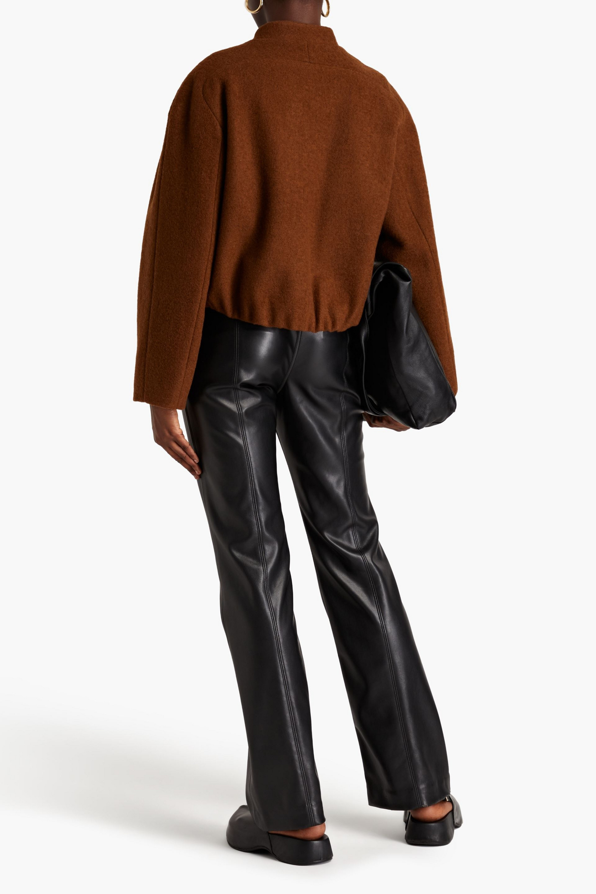 LE 17 SEPTEMBRE Oversized pleated wool-blend felt jacket thumbnail