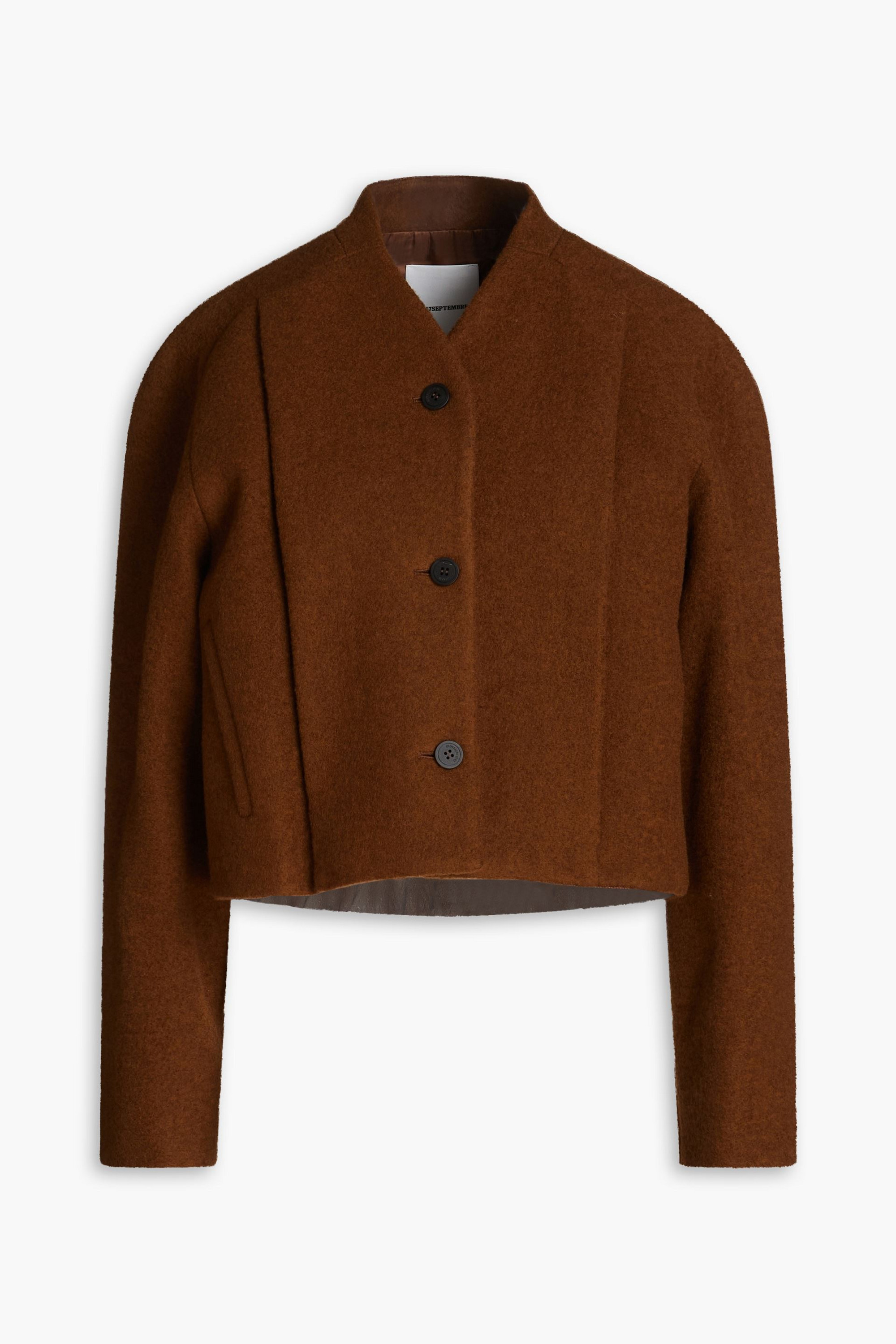 LE 17 SEPTEMBRE Oversized pleated wool-blend felt jacket thumbnail