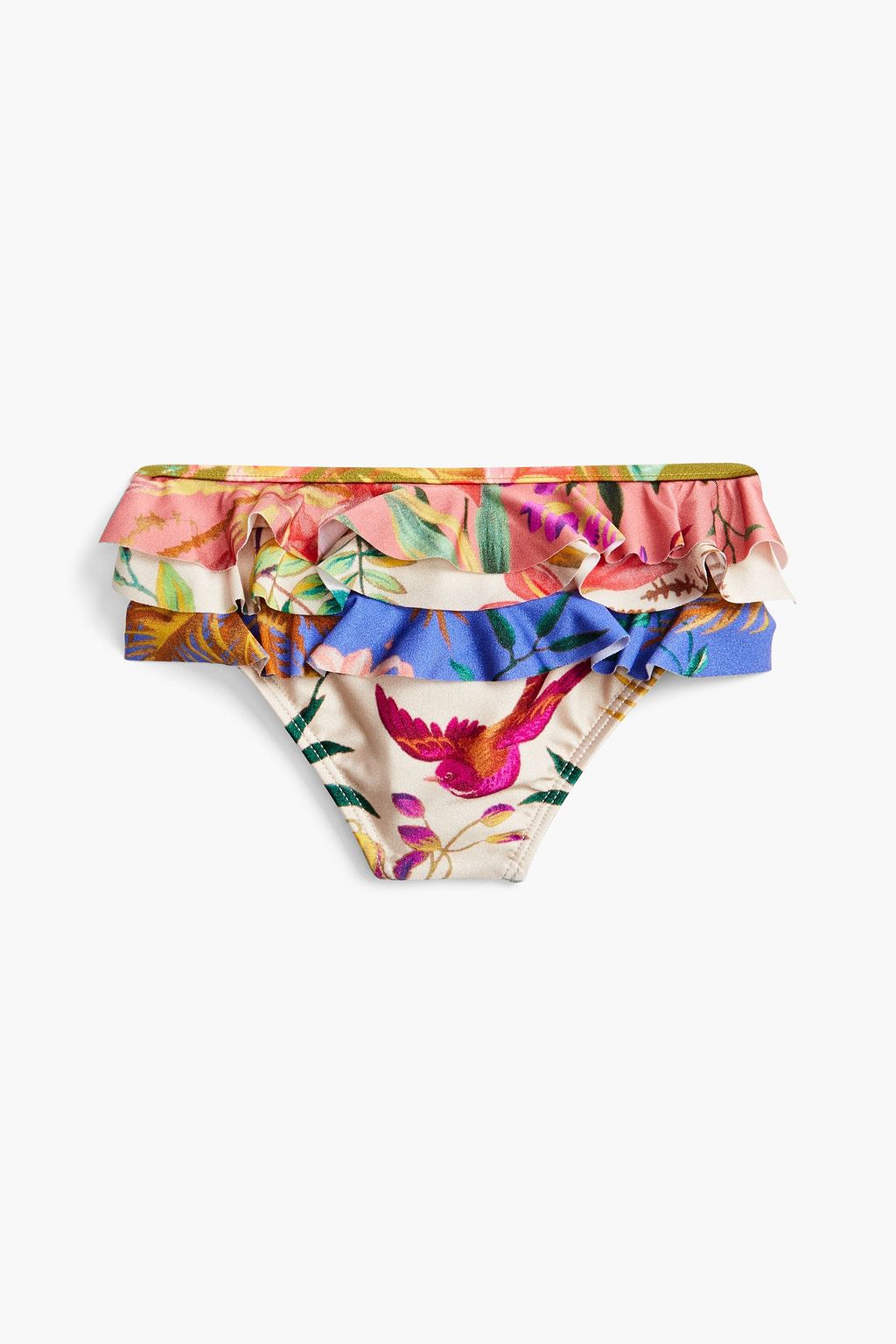 ZIMMERMANN Kids Tropicana ruffled printed bikini briefs