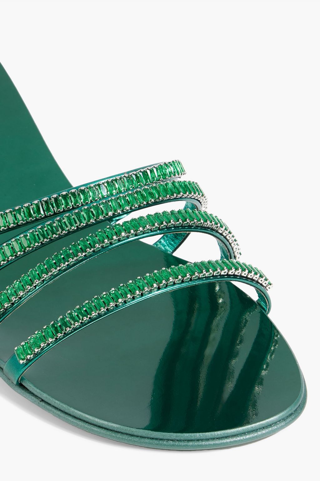 GIUSEPPE ZANOTTI Iride Crystal 40 embellished patent-leather mules