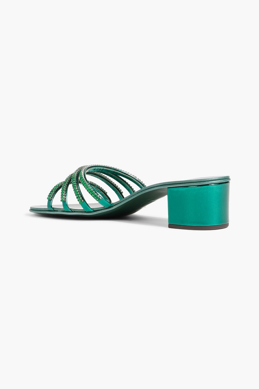 GIUSEPPE ZANOTTI Iride Crystal 40 embellished patent-leather mules
