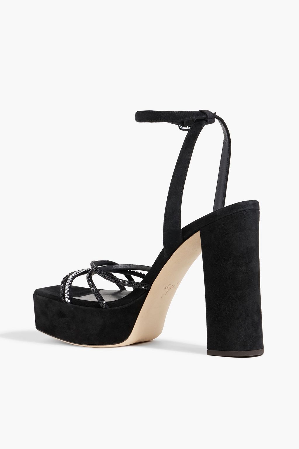 GIUSEPPE ZANOTTI Arhama crystal-embellished suede platform sandals