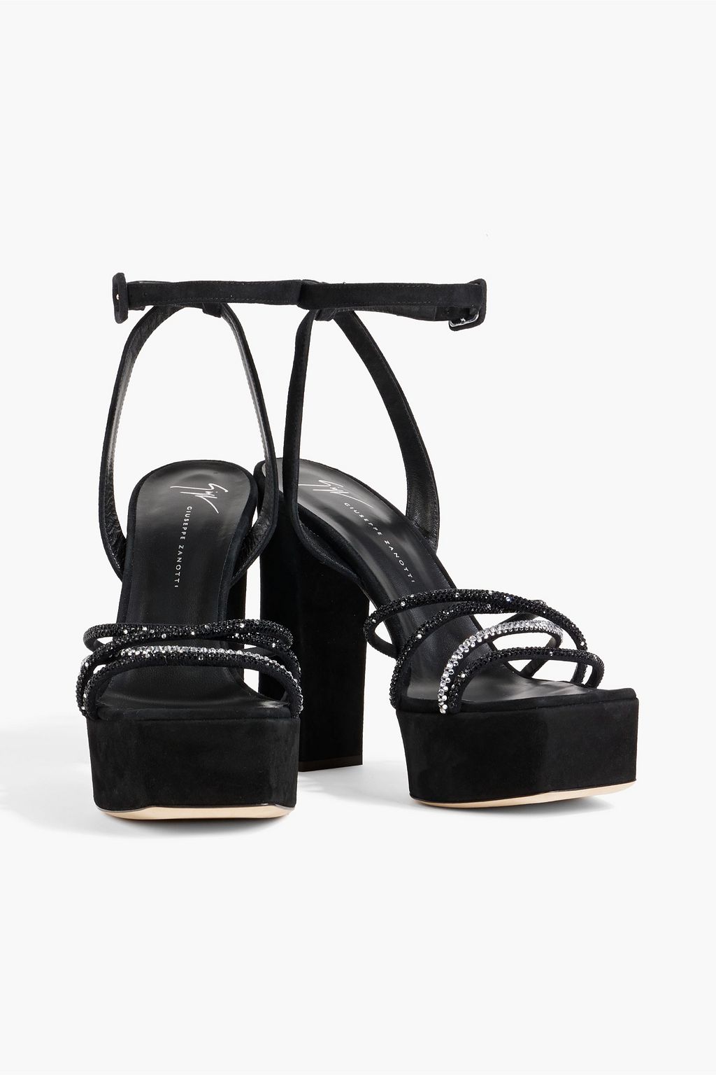 GIUSEPPE ZANOTTI Arhama crystal-embellished suede platform sandals