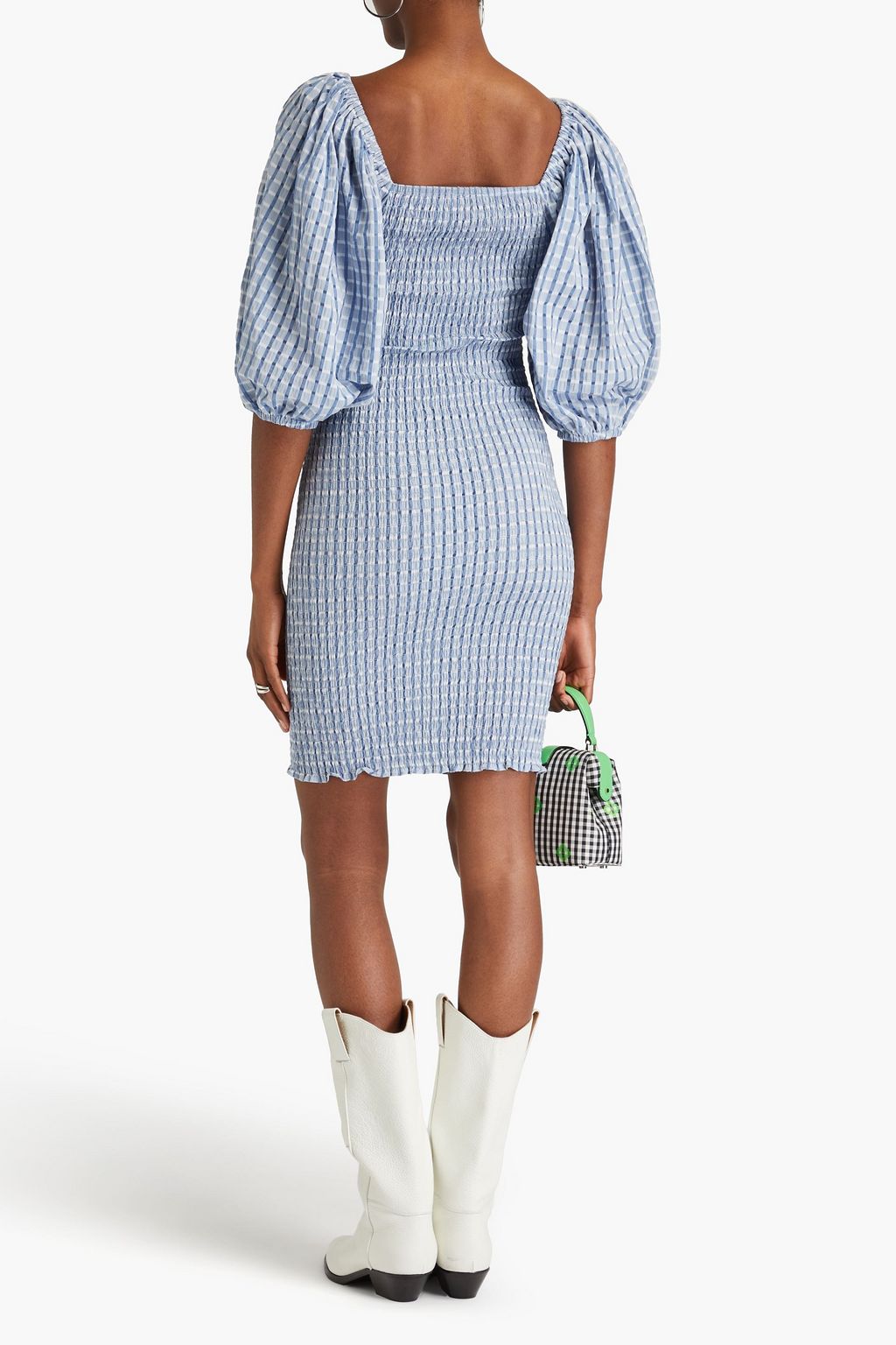 STELLA NOVA Ibi plissé fil coupé mini dress