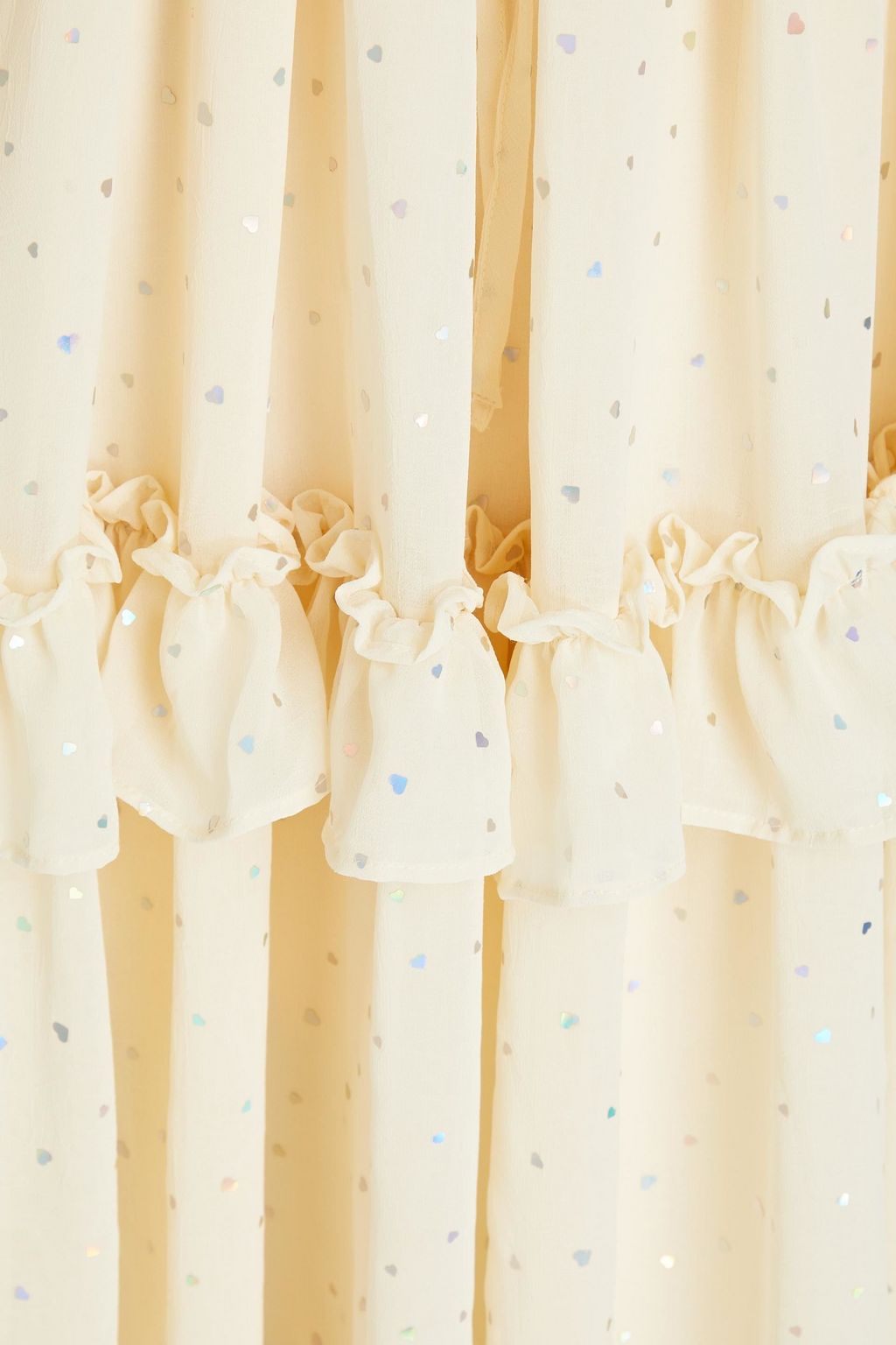 STELLA NOVA Barbara ruffled printed metallic voile midi dress