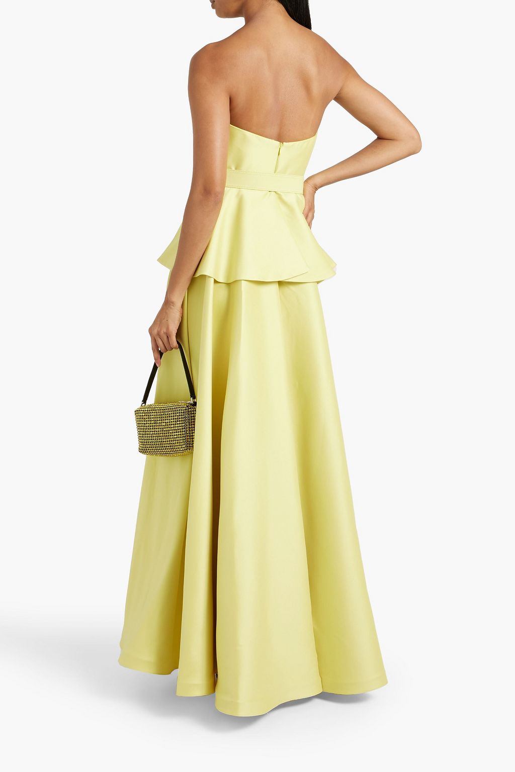 BADGLEY MISCHKA Strapless faille gown