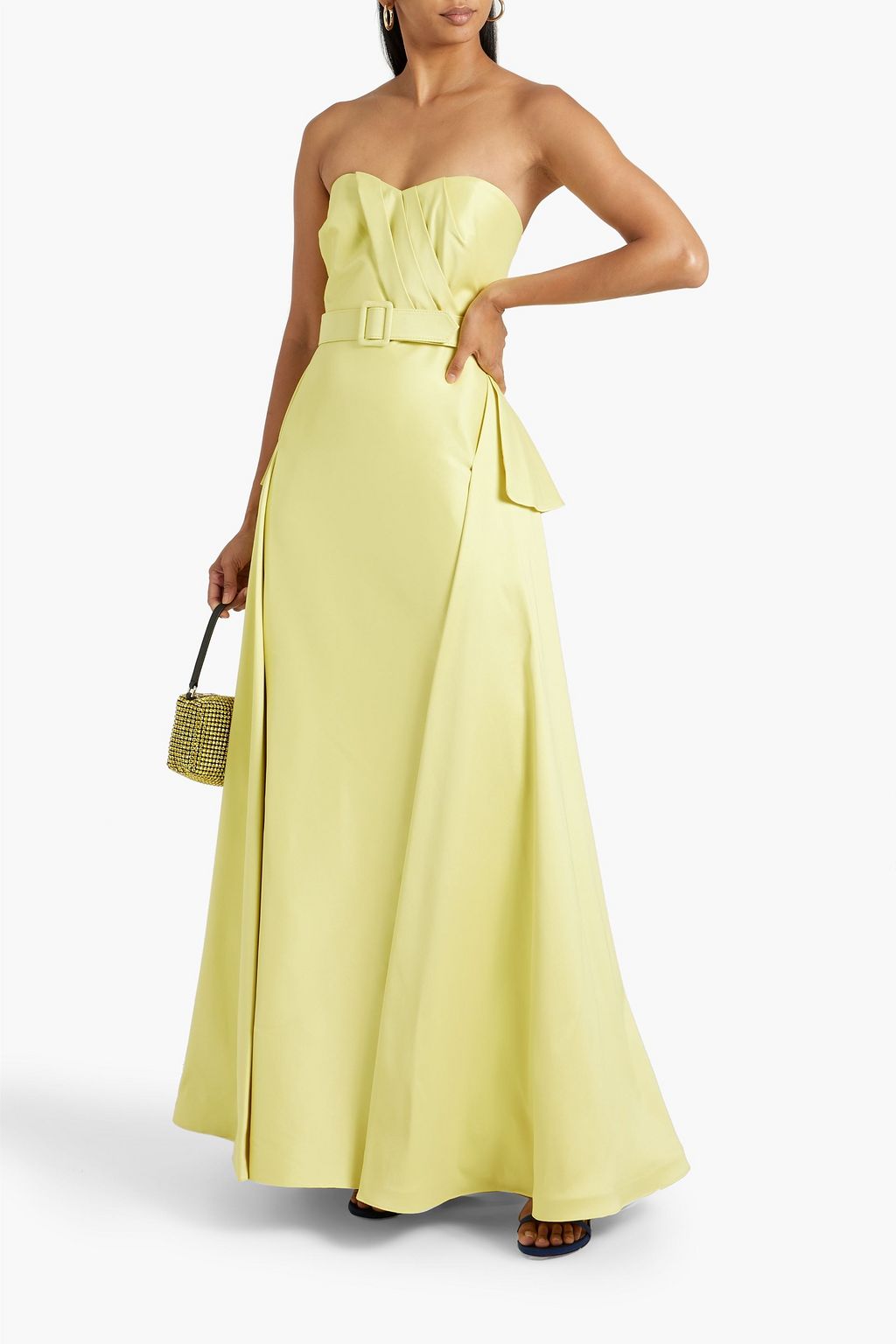 BADGLEY MISCHKA Strapless faille gown