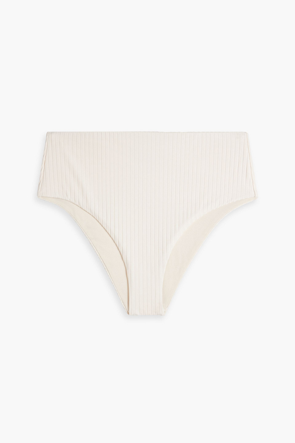 Onia Ribbed High-rise Bikini Briefs In Off-white