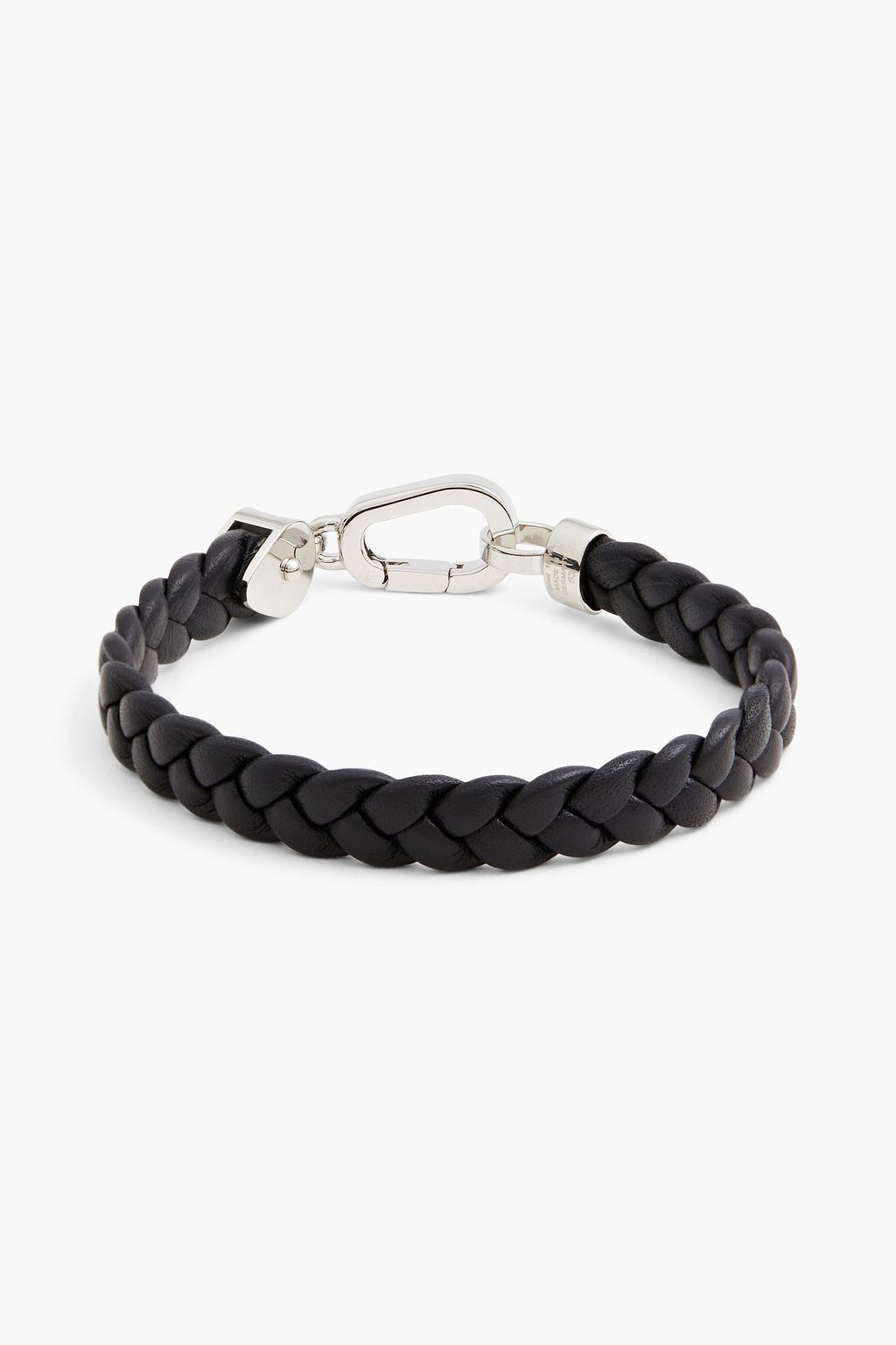 MONTBLANC Silver-tone braided leather bracelet