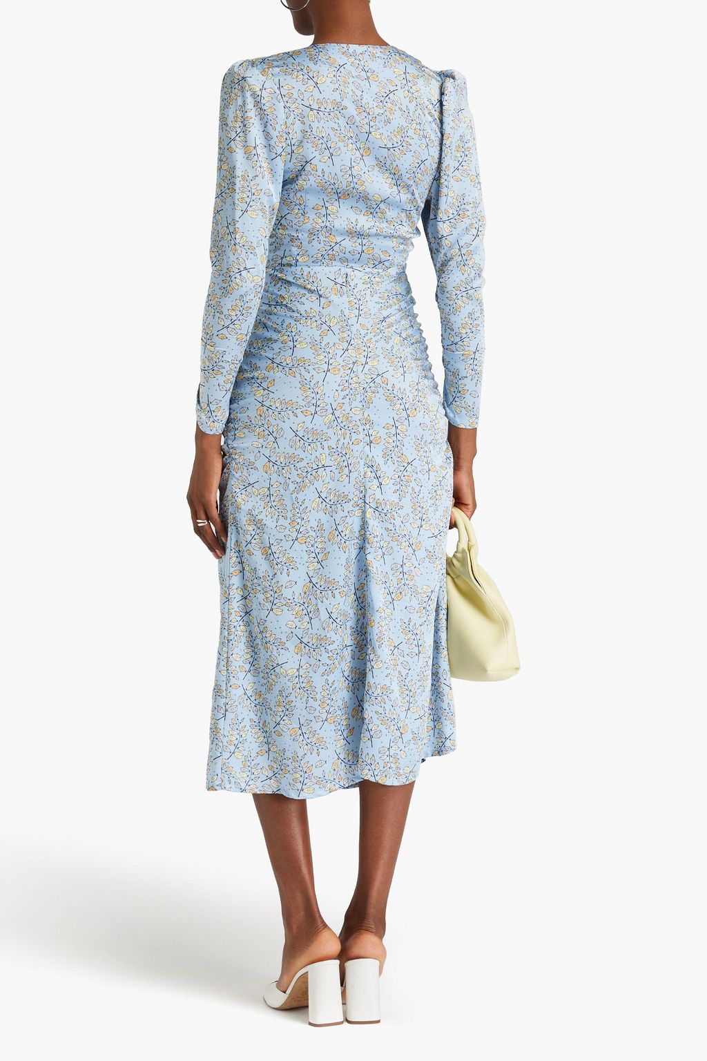 STELLA NOVA Addison wrap-effect printed satin midi dress
