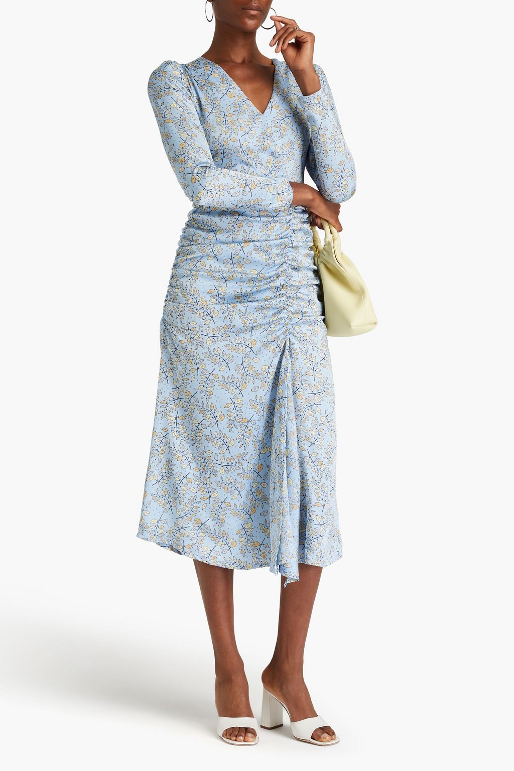 STELLA NOVA Addison wrap-effect printed satin midi dress