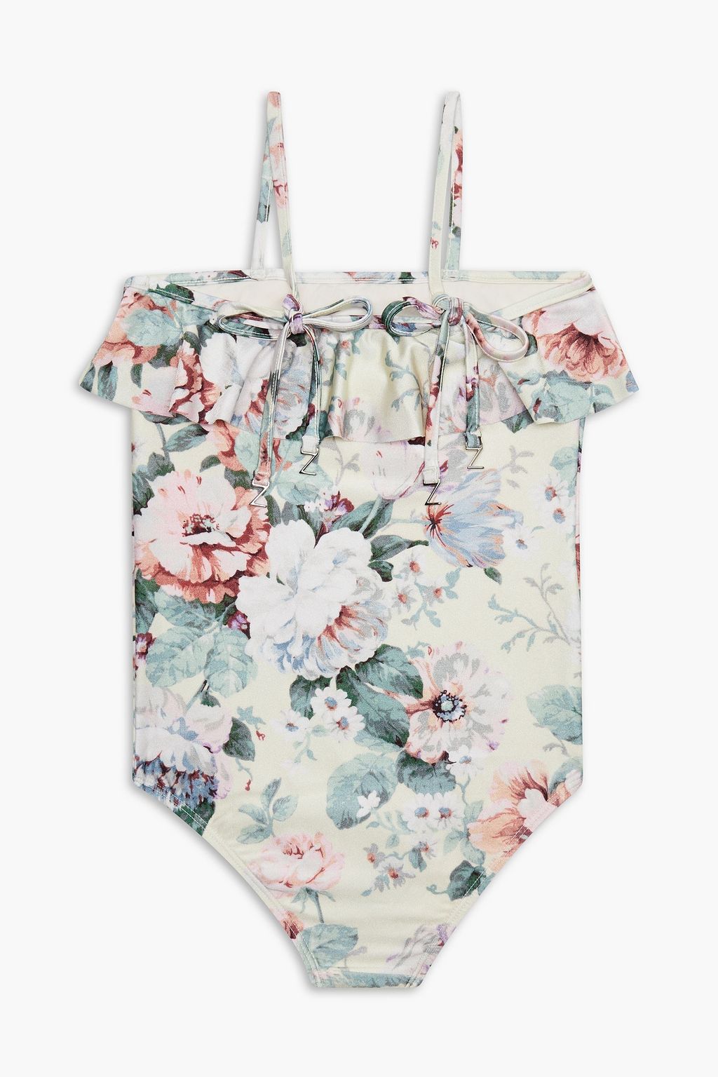 ZIMMERMANN Kids Jasper ruffled floral-print swimsuit