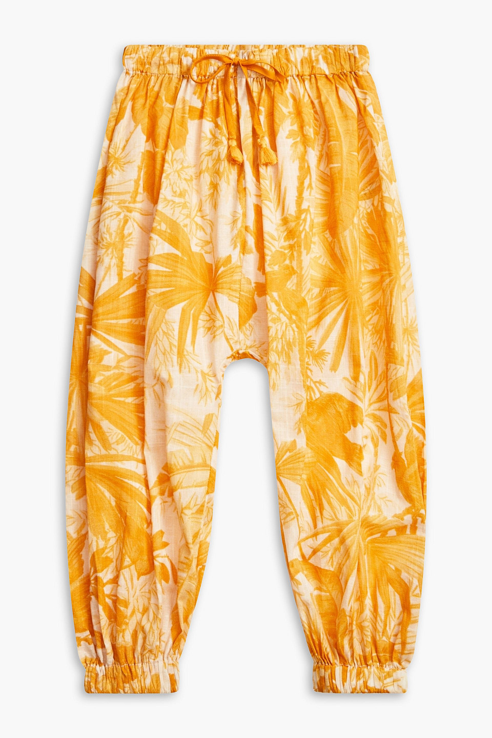 Zimmermann Kids Mae Printed Cotton Trousers In Orange