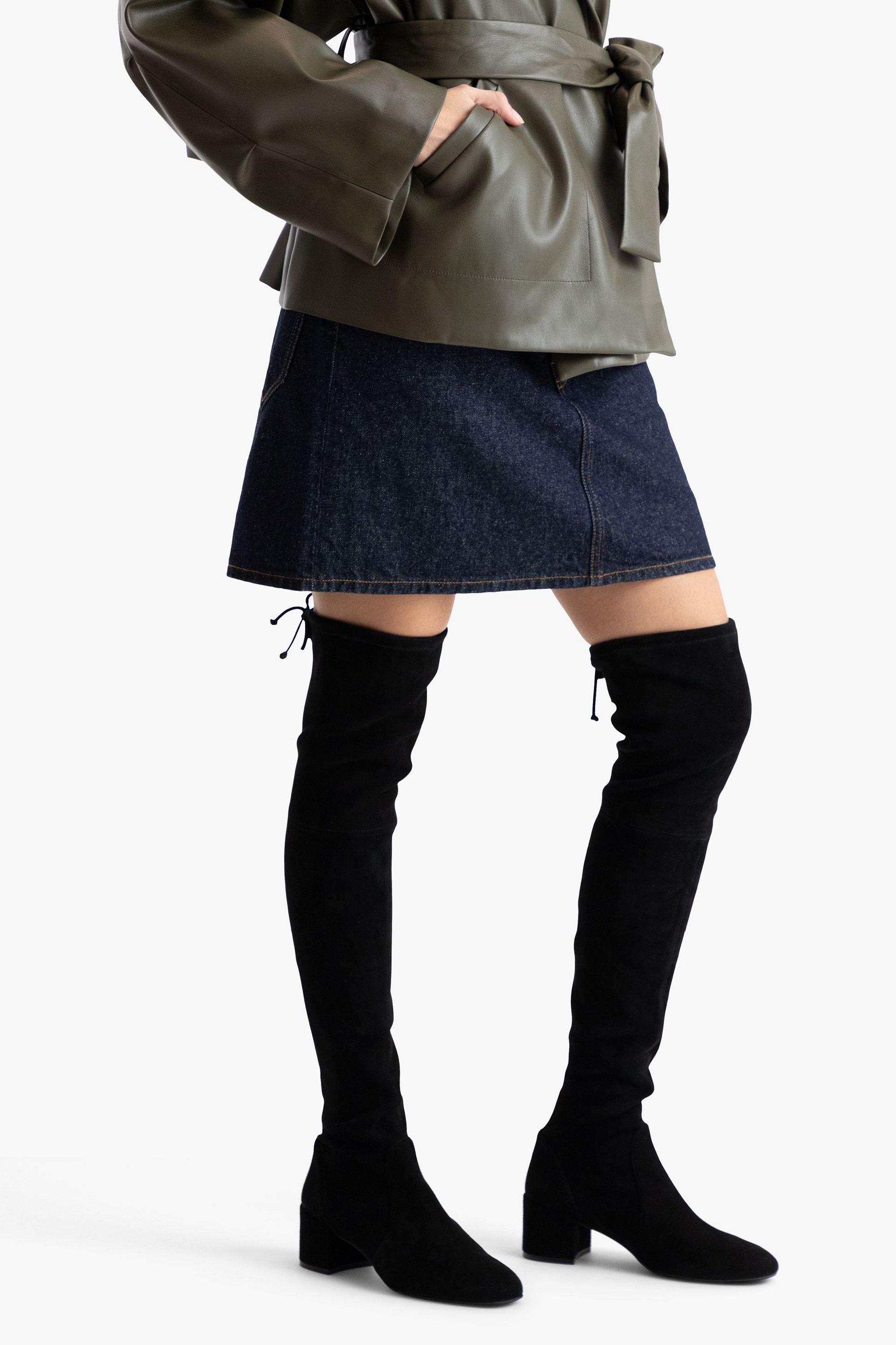 Stuart Weitzman Odene 50 suede over-the-knee boots thumbnail
