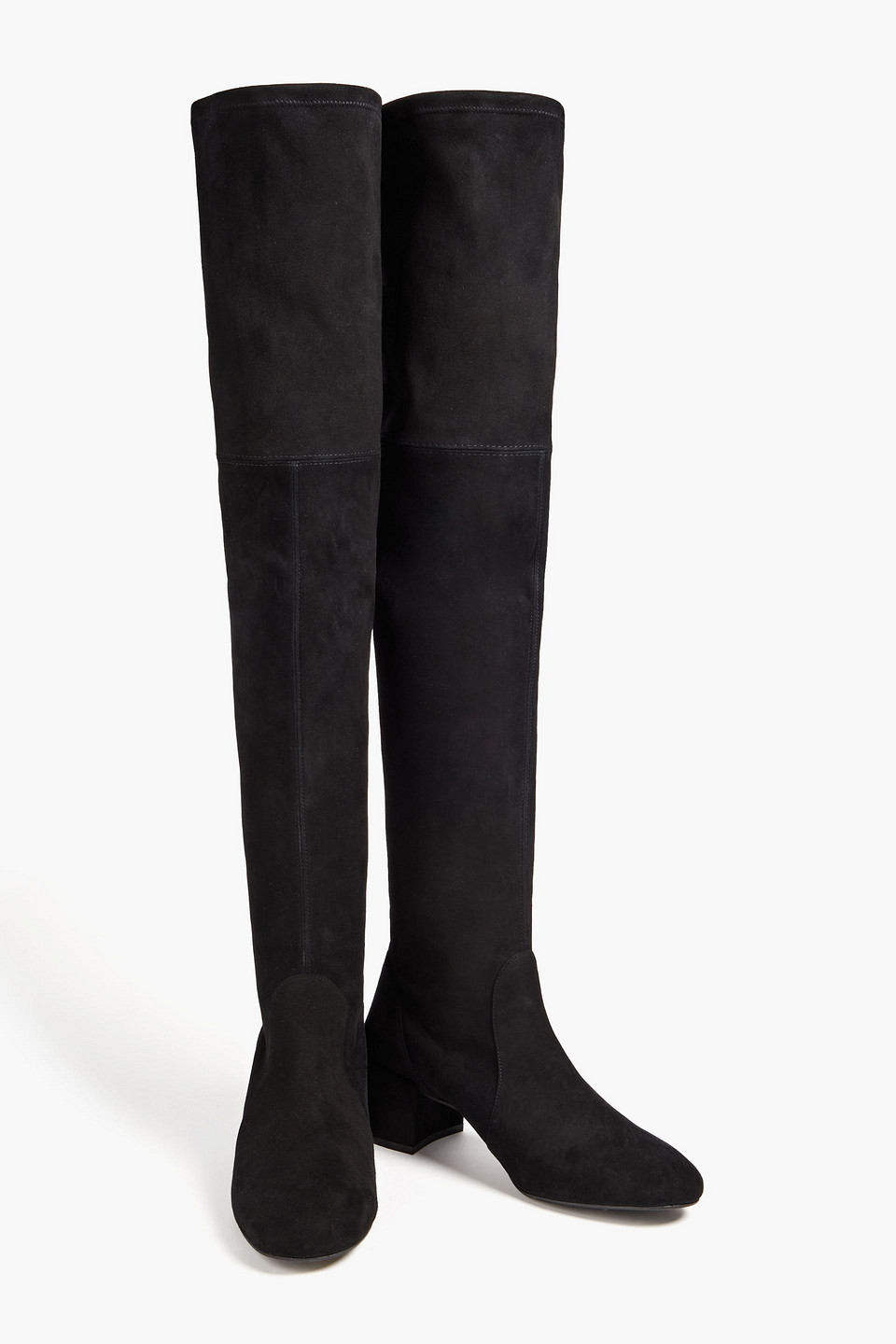 Shop Stuart Weitzman Odene 50 Suede Over-the-knee Boots In Black