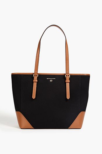 Le Patou leather-trimmed canvas shoulder bag