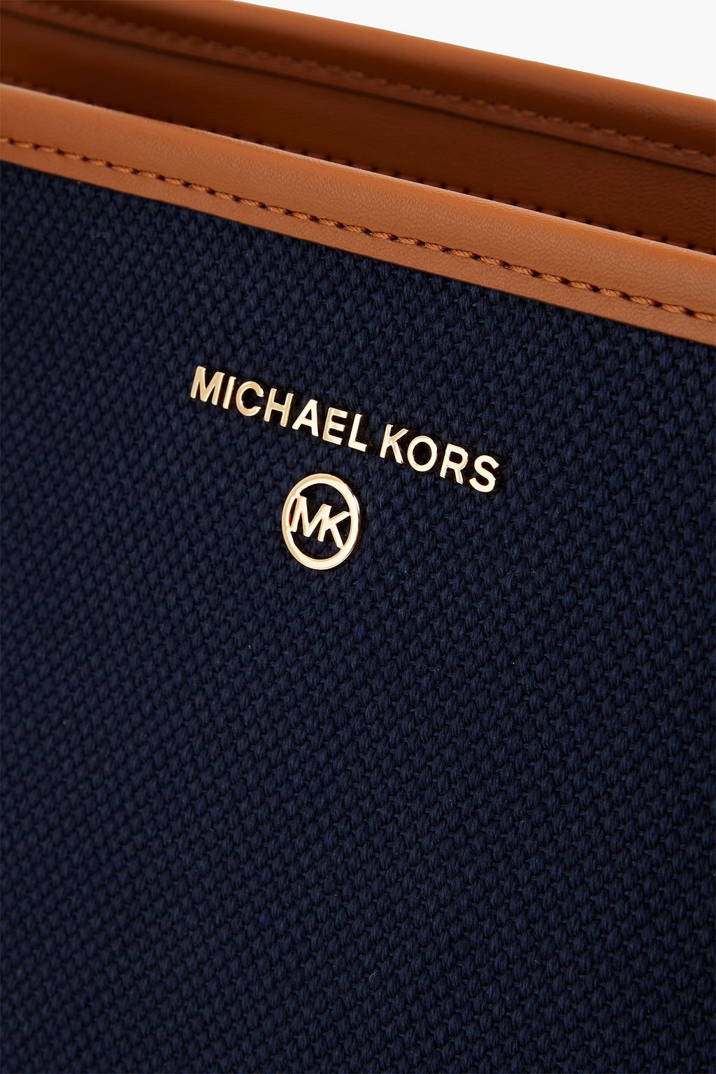 MICHAEL MICHAEL KORS حقيبة توت "آريا" من الكنفا بحواف من الجلد