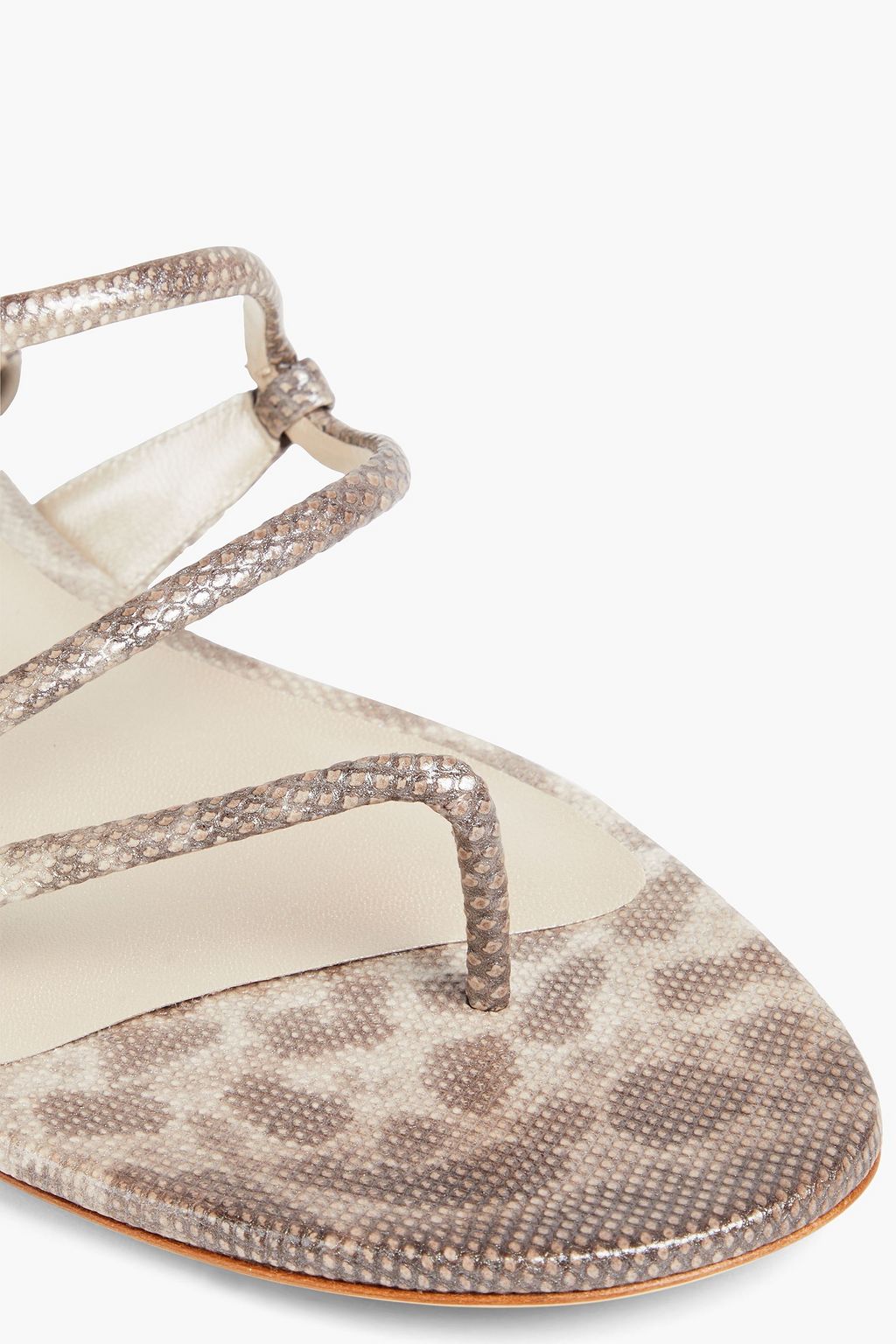 RENE' CAOVILLA Joelle metallic karung sandals