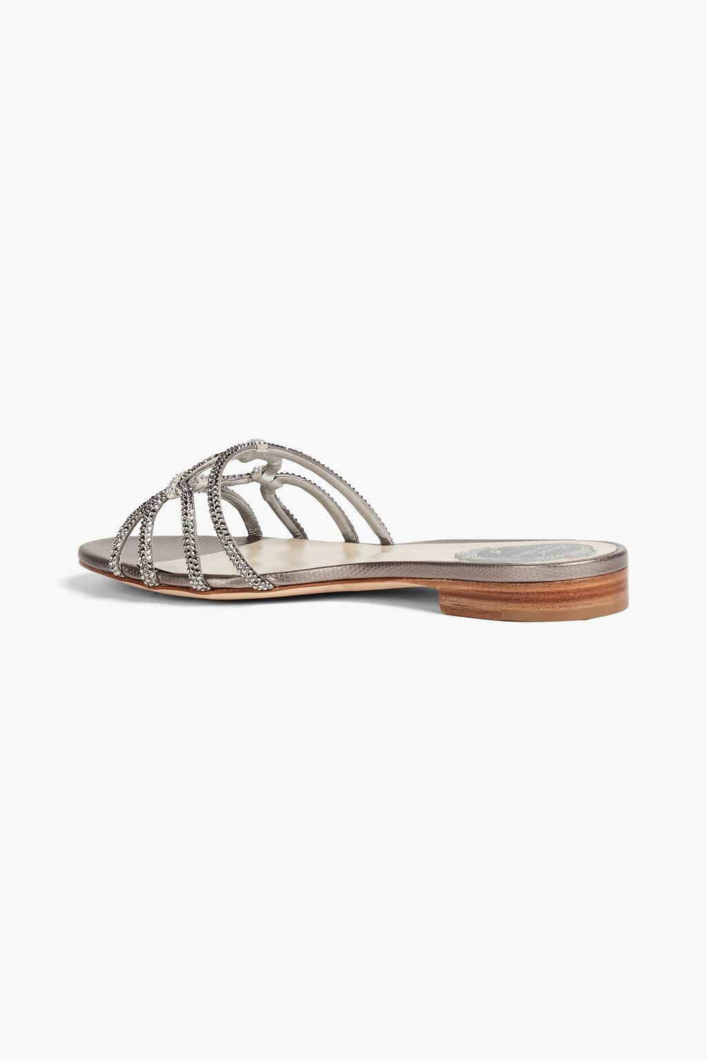 RENE' CAOVILLA Clippy crystal-embellished satin sandals