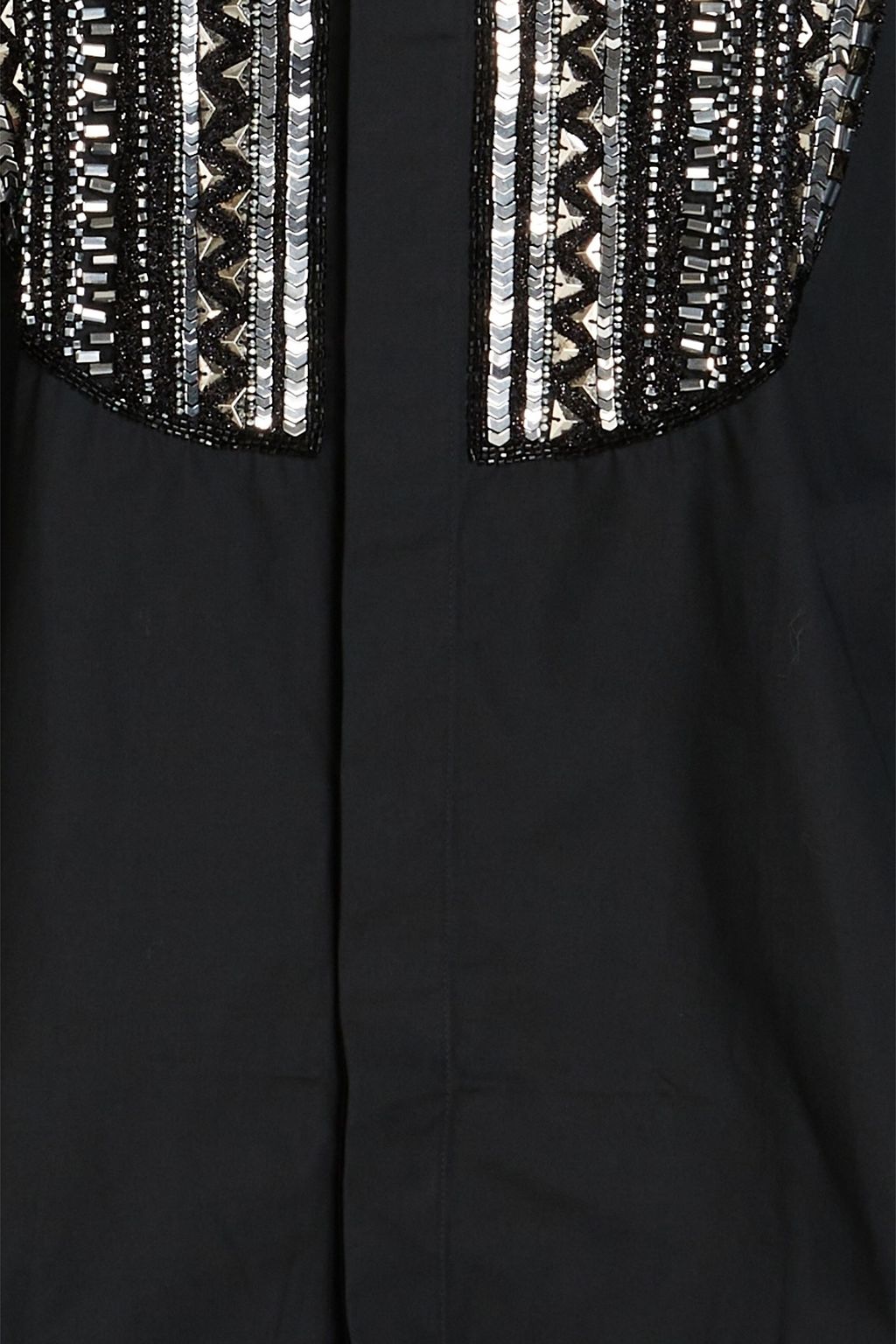 BALMAIN Embellished cotton-poplin shirt