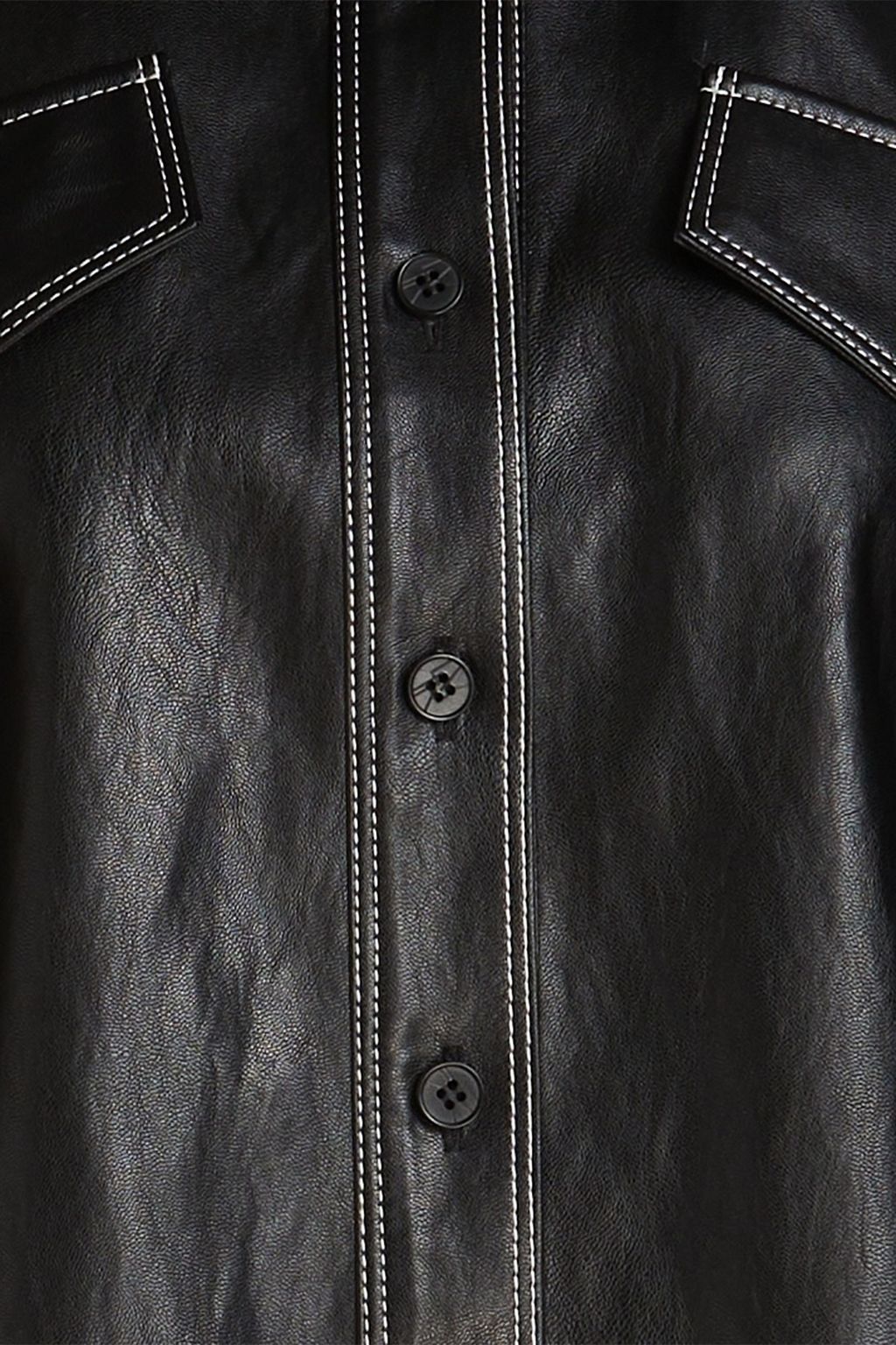 LVIR フェイクレザー シャツ