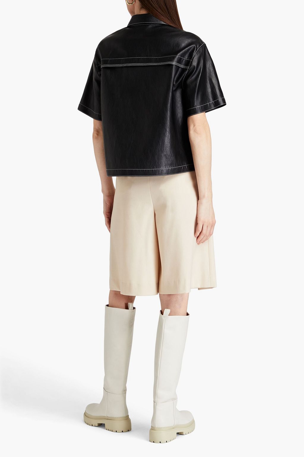 LVIR フェイクレザー シャツ