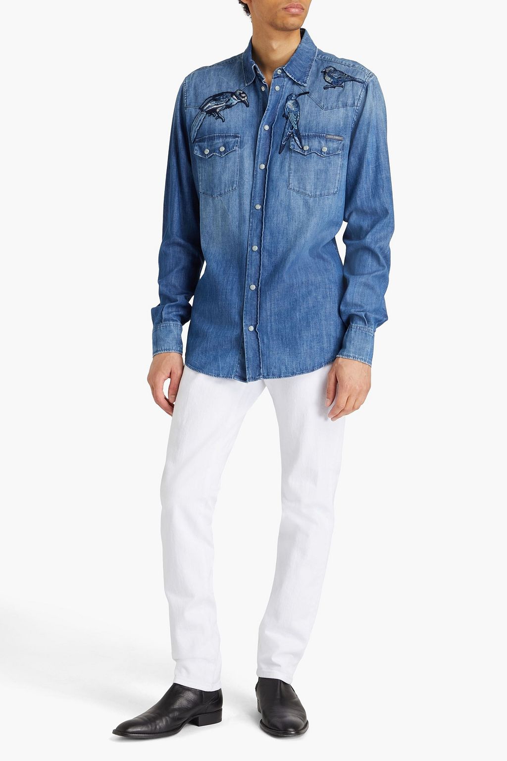 DOLCE&GABBANA Embroidered denim shirt