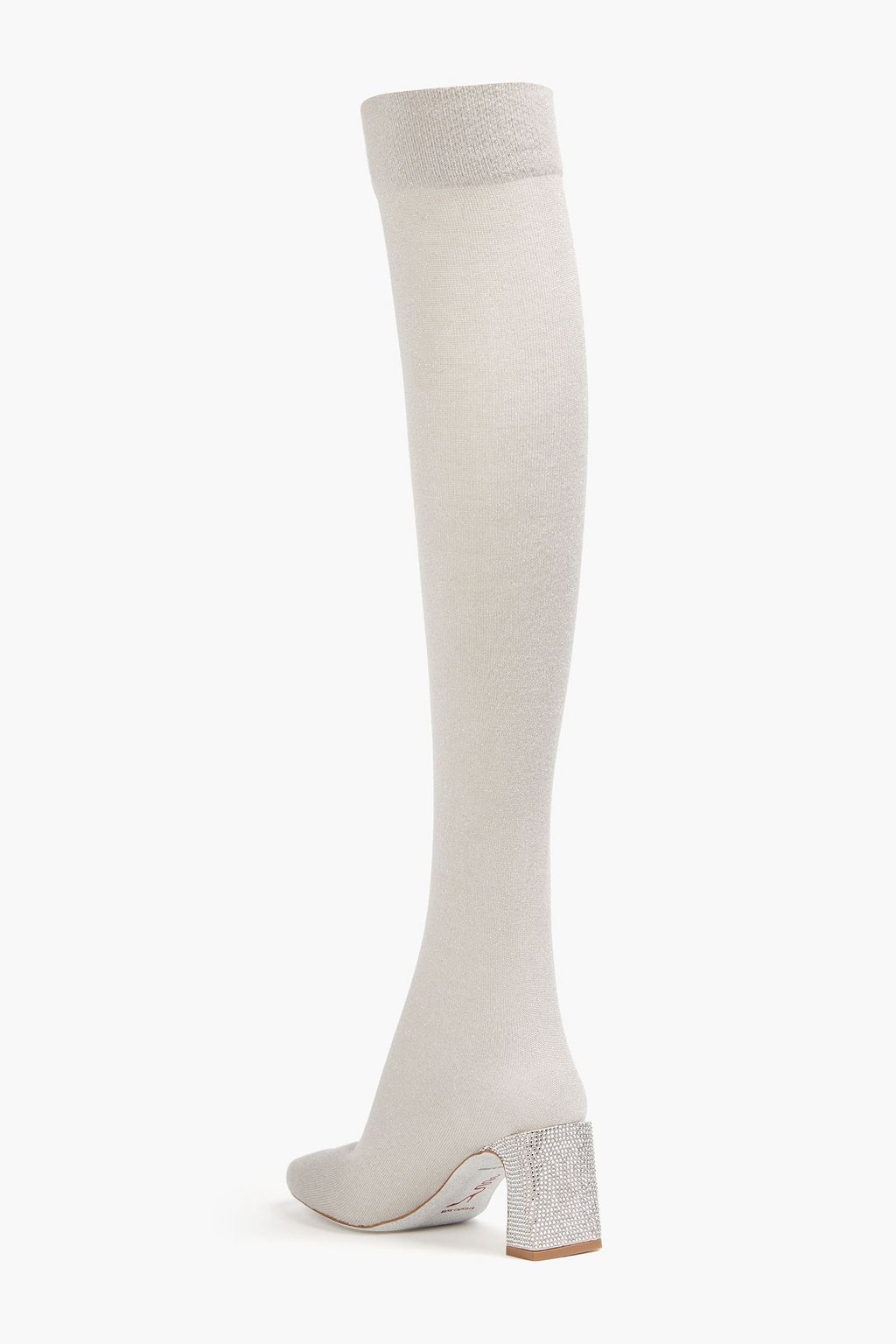 RENE' CAOVILLA Calza metallic stretch-knit over-the-knee boots