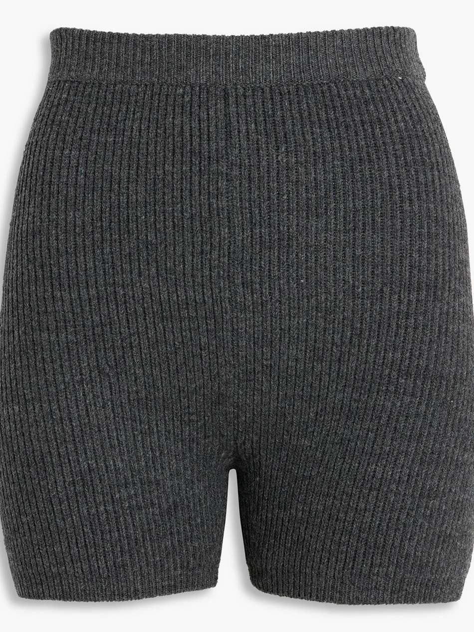 ribbed wool-blend shorts