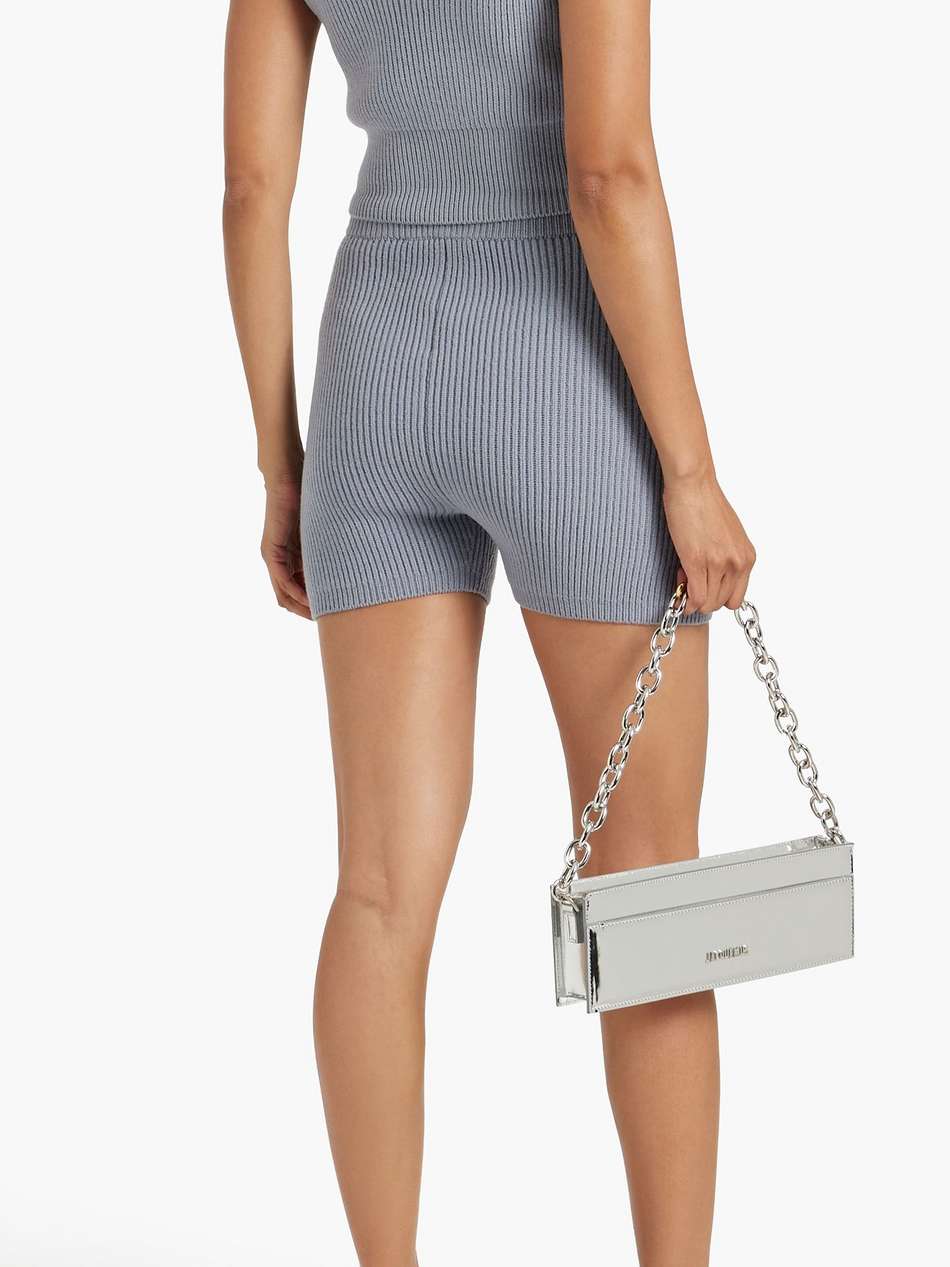 ribbed wool-blend shorts
