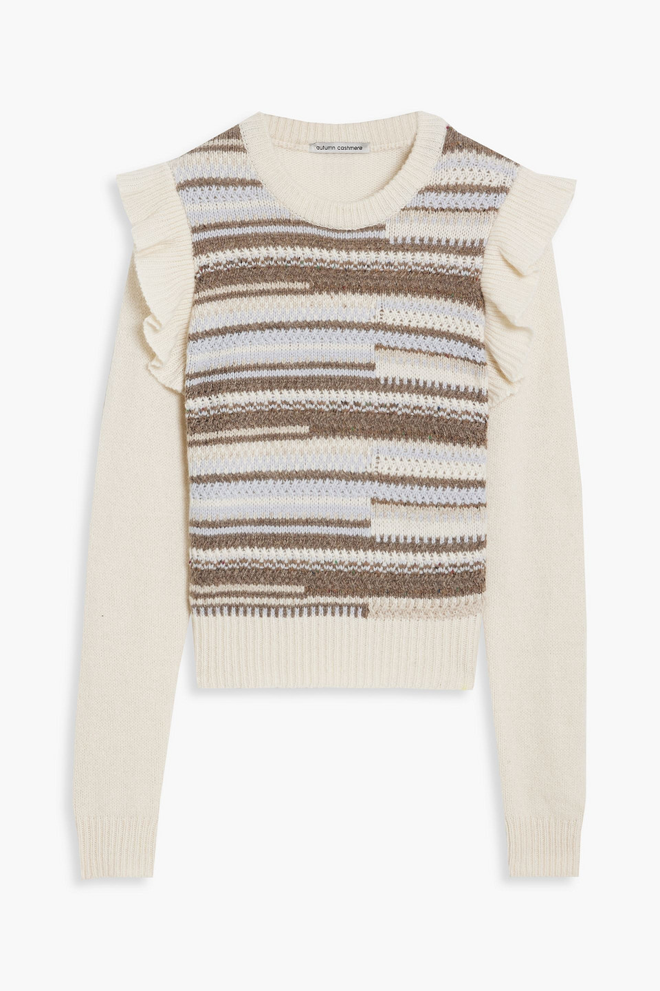 Autumn Cashmere Broken Stitch Cashmere Sweater In Ivory
