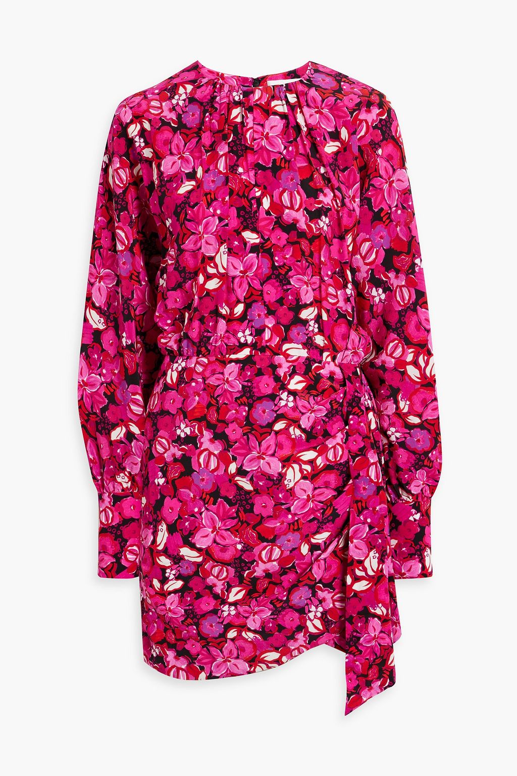 REBECCA VALLANCE Bramble draped floral-print silk crepe de chine