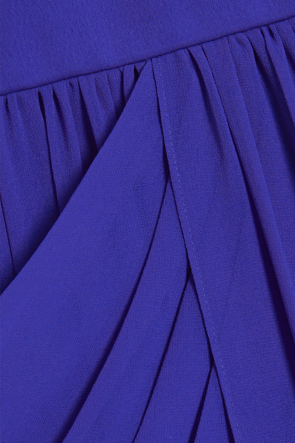 Badgley Mischka Gathered Crepe Gown In Royal Blue