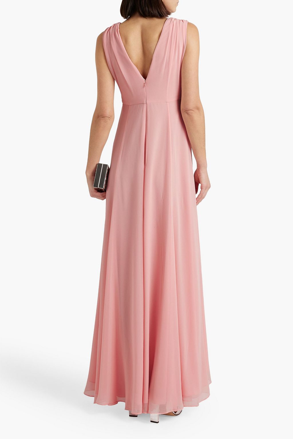 BADGLEY MISCHKA فستان سهرة من الشيفون بتصميم منسدل غير متماثل