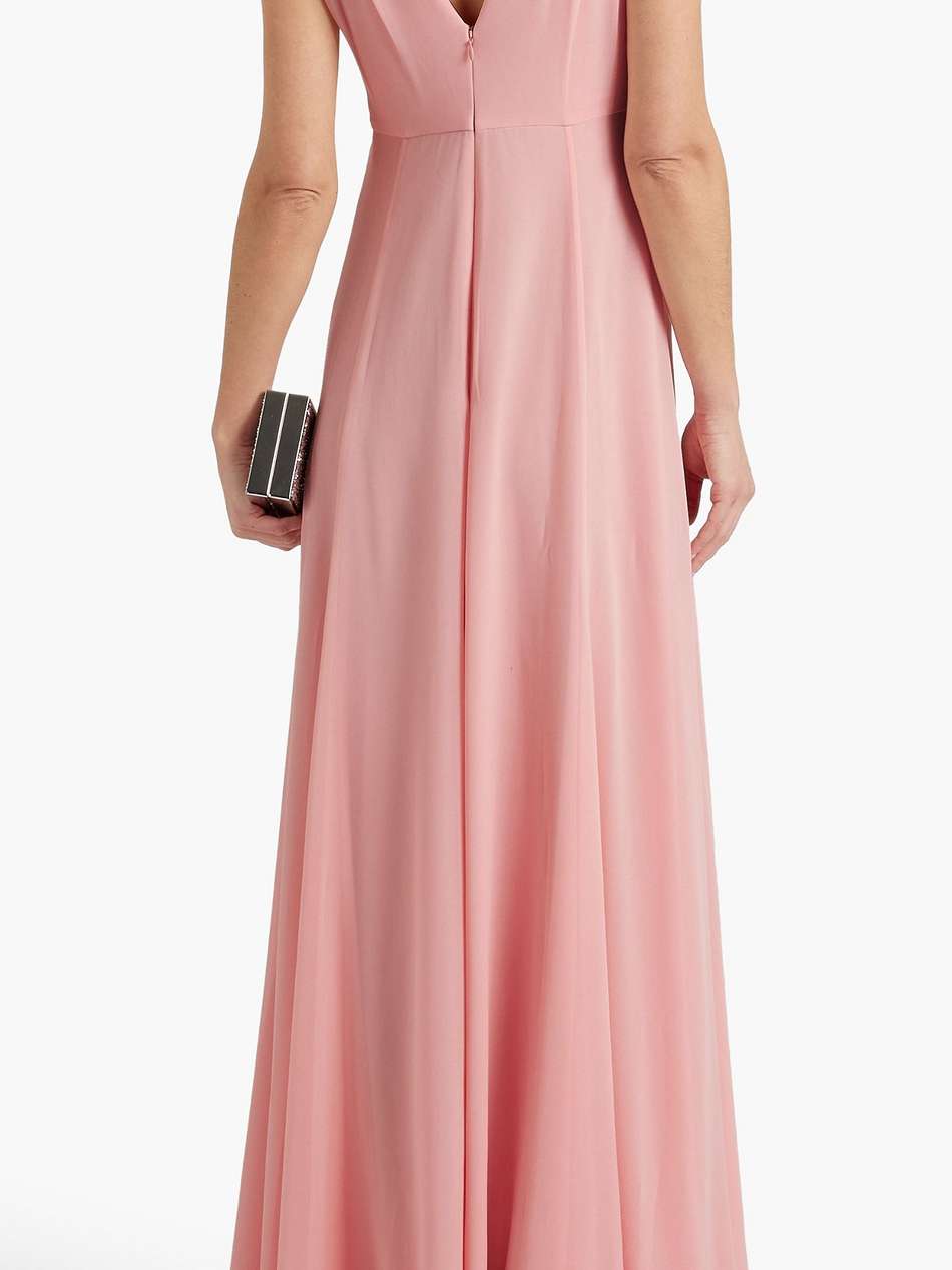 asymmetric draped chiffon gown