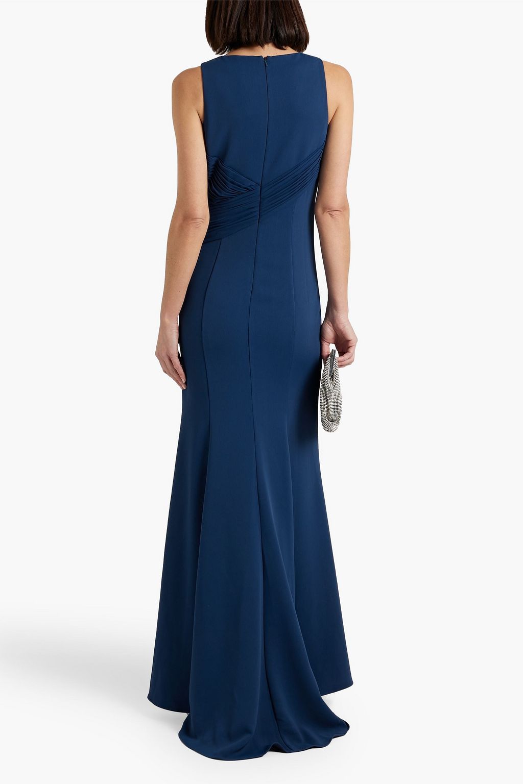 BADGLEY MISCHKA فستان سهرة من الكريب بكسرات